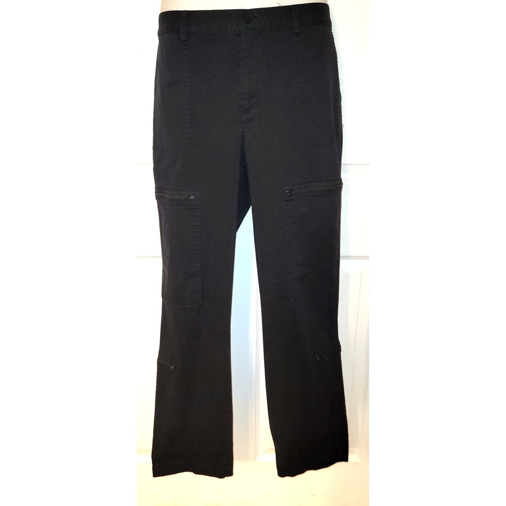 Lauren‎ Ralph Lauren Cargo Pants Womens  14 Black Utility Zipper Accents